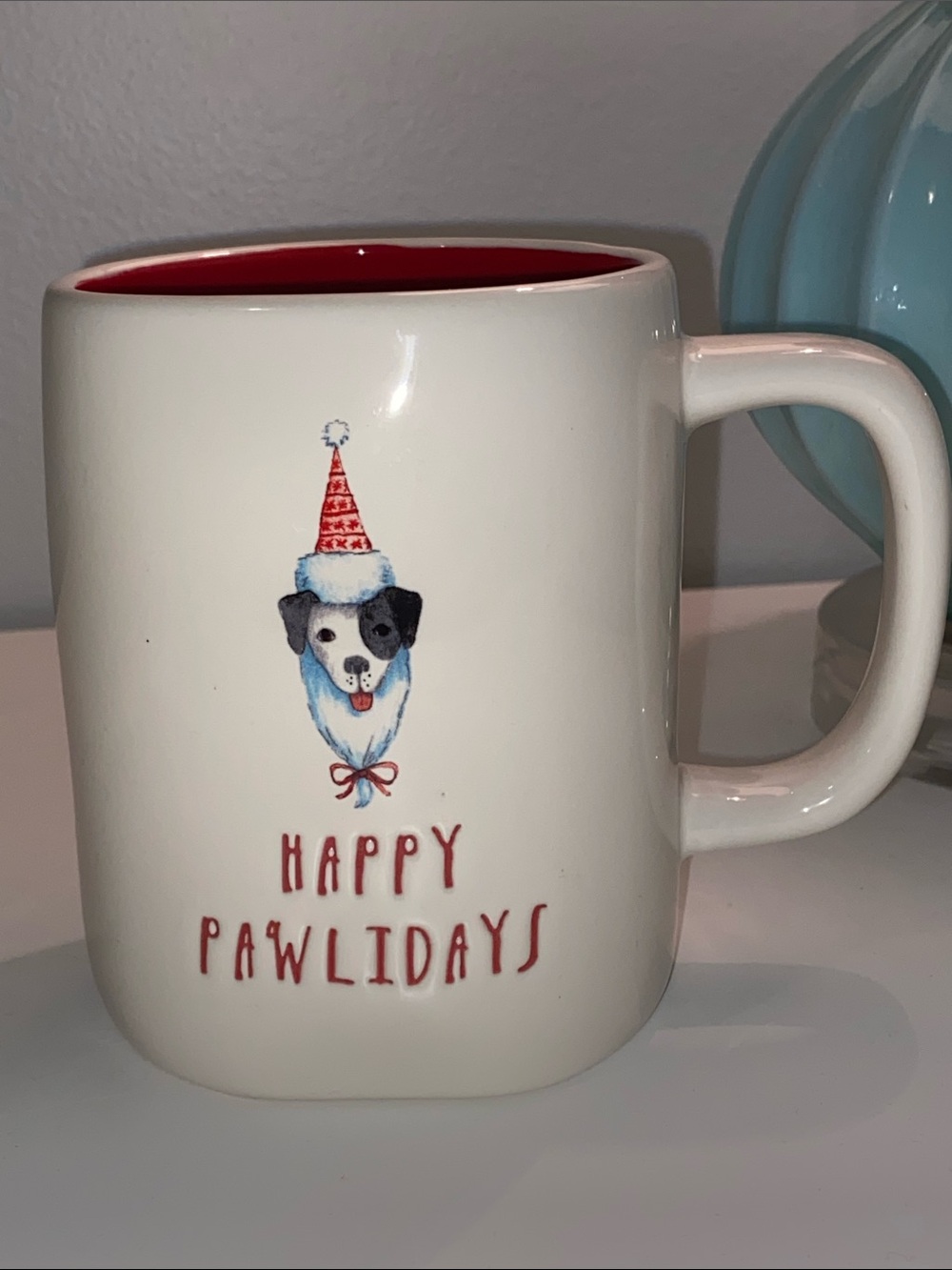 Rae Dunn Christmas Mug “Happy Pawlidays” Puppy